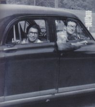 September 15 1952, outside Philadelphia (copyright - Time Signatures booklet). The car is a 1949 Kaiser Vagabond. 